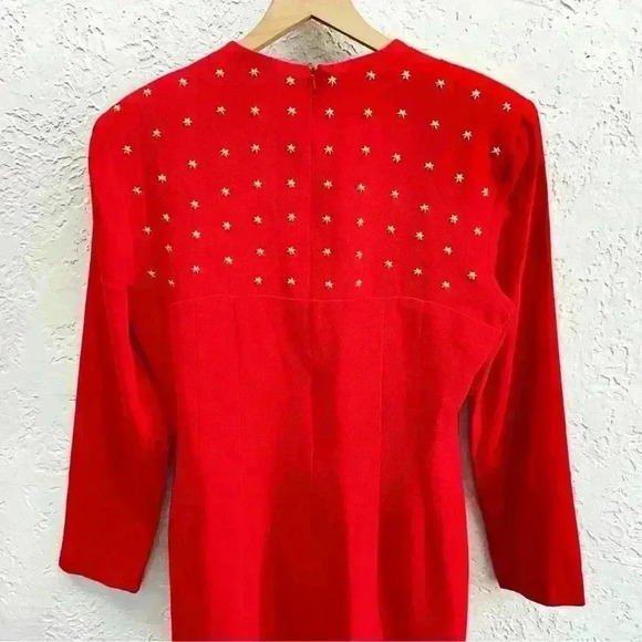 Bugardi red sheath dress with star embellishments size 10 - Picture 9 of 15